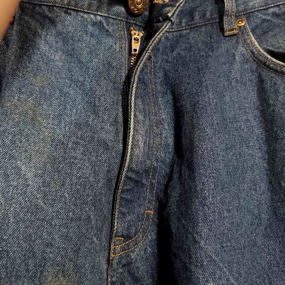 Cabelas Flannel Lined Plaid Jeans Denim Mens Pants Work Used Size 40 Inseam 30.5 - Picture 4 of 11